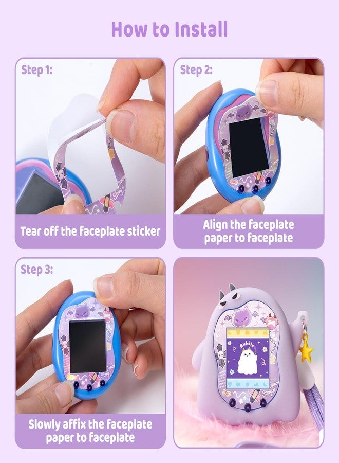 BUBBLELOGUS Luminous Silicone Case for Tamagotchi Uni, Soft Glow in The Dark TPU Protective Cover with Screen Decoration Protector and Adjustable Wrist Strap - Little Devil (Luminous Purple) - Image 4